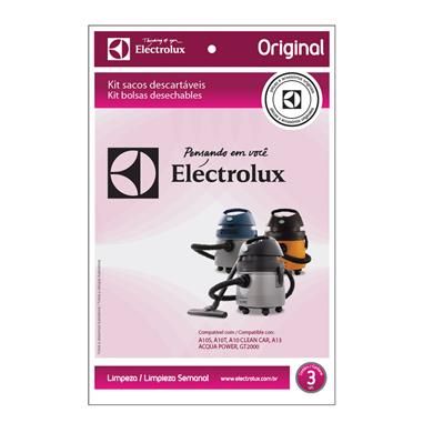 SACO DESCARTÁVEL A10 AQP10 E GT2000 ELECTROLUX - KIT COM 3 UNIDADES - DT30AHBR003