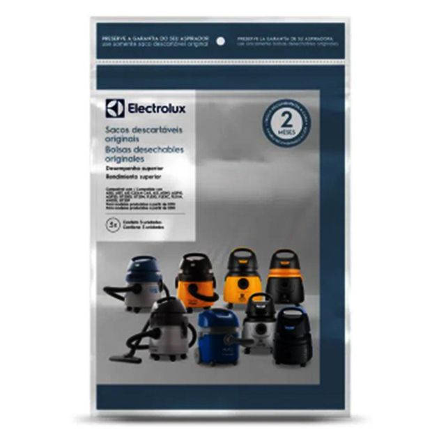 SACO DESCARTÁVEL ASPIRADOR FLEX / A10N1 / AQP20 / GT20N ELECTROLUX - KIT COM 3 UNIDADES - CSE10